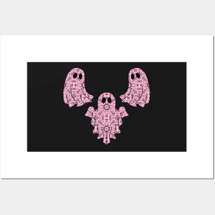 Halloween Ghost Native Ojibwe Floral by Niibidoon Posters and Art